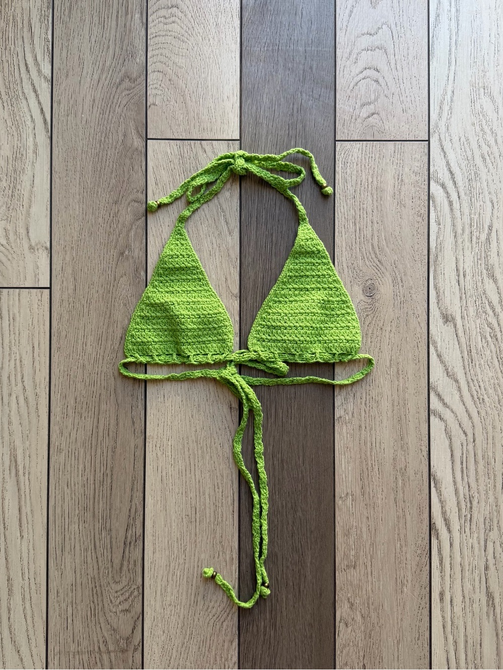SHONDEL Crochet Bonita Bikini Top in Matcha S